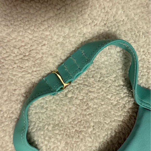 Barbella Box x Chestee “The Kandace” Sports Bra Turquoise Blue Cut Outs Swim - Picture 10 of 14